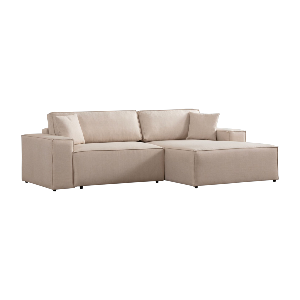 Gerades Sofa von angle, Stoff, ecru, 260 x 170 x 78 cm Pirlo – Home Design