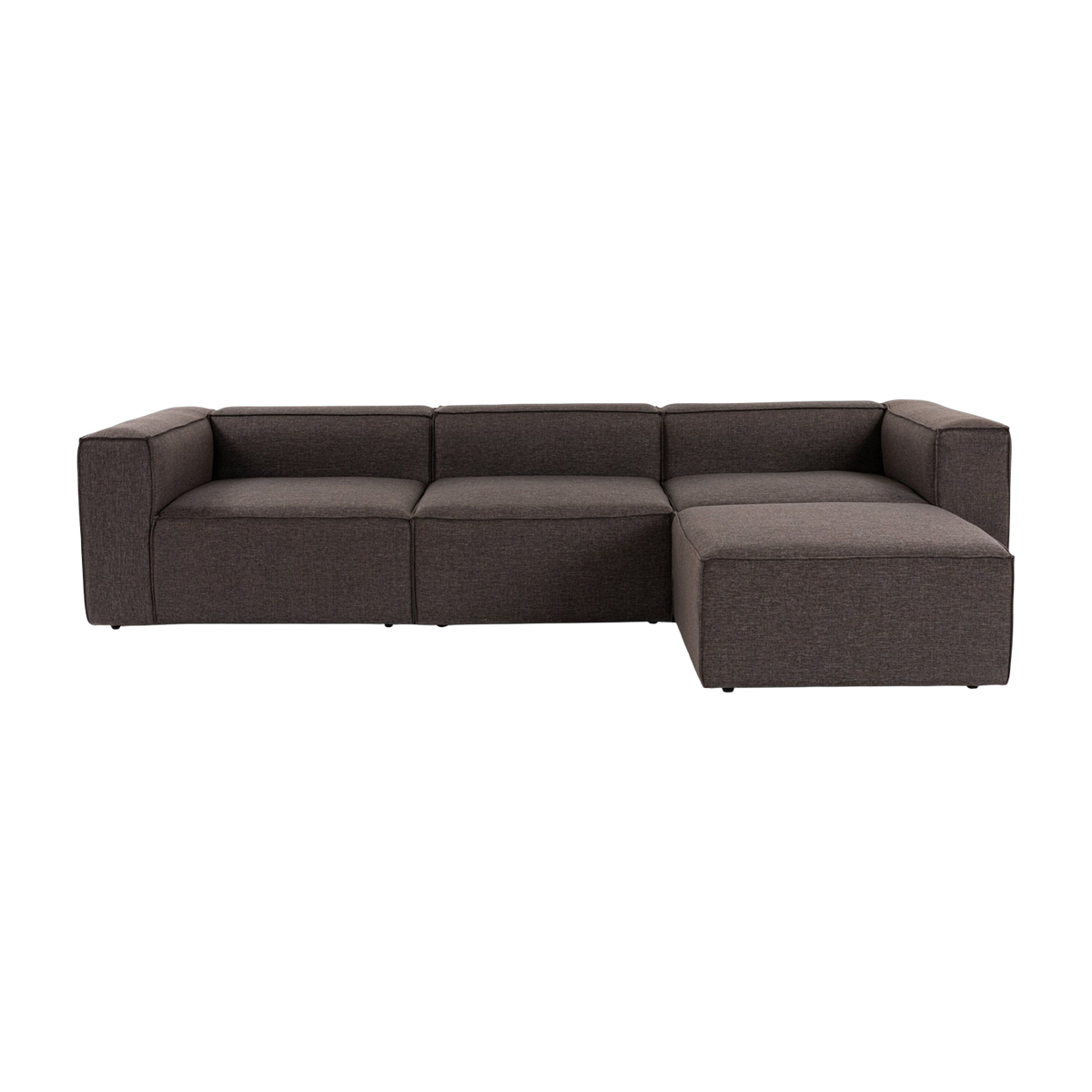 angle es Sofa aus braunem Stoff 185 x 296 x 66 cm Fora - Home Design