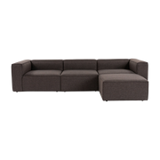 Sofá angle o de tela marrón 185 x 296 x 66 cm Fora - Home Design