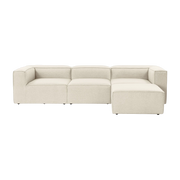 Divano angle in tessuto écru 185x296x66cm Fora - Home Design