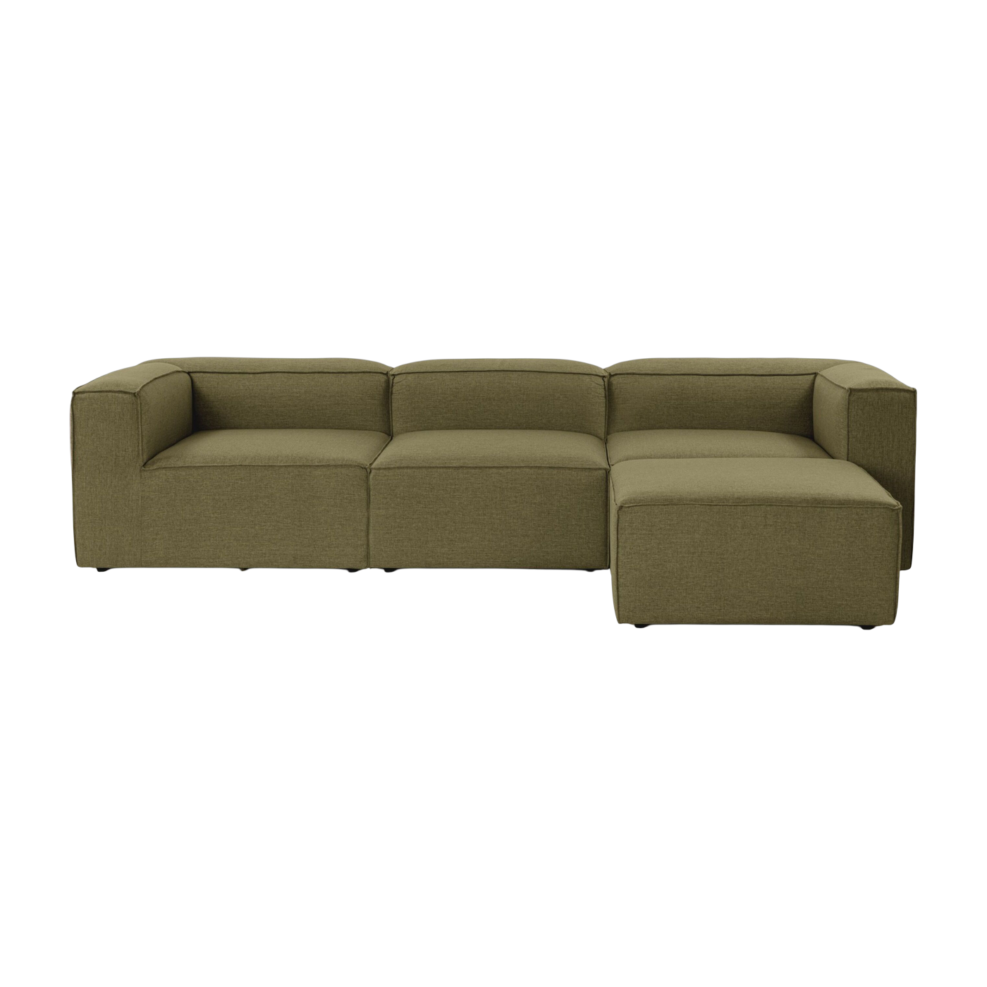 angle es Sofa aus grünem Stoff 185 x 296 x 66 cm Fora - Home Design