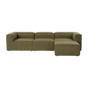 Canapé d'angle en tissu vert 185x296x66cm Fora - Home Design