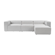 angle 's gray fabric sofa 185x296x66cm Fora - Home Design