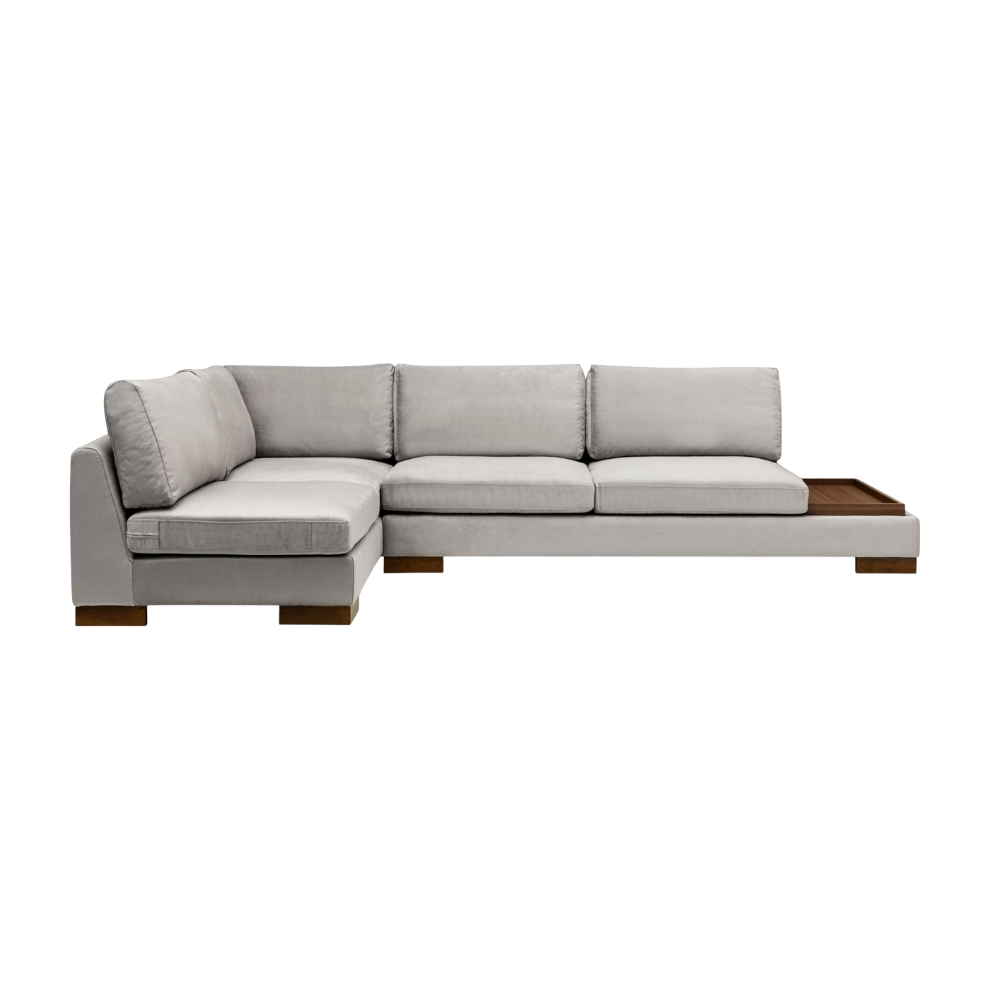 angle es Sofa links aus grauem Stoff mit Hocker 193 x 313 x 97 cm Tulip Corner – Home Design