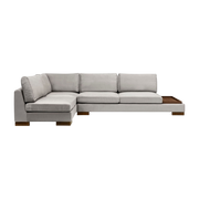 Left-hand angle al sofa in gray fabric with ottoman 193x313x97cm Tulip corner - Home Design