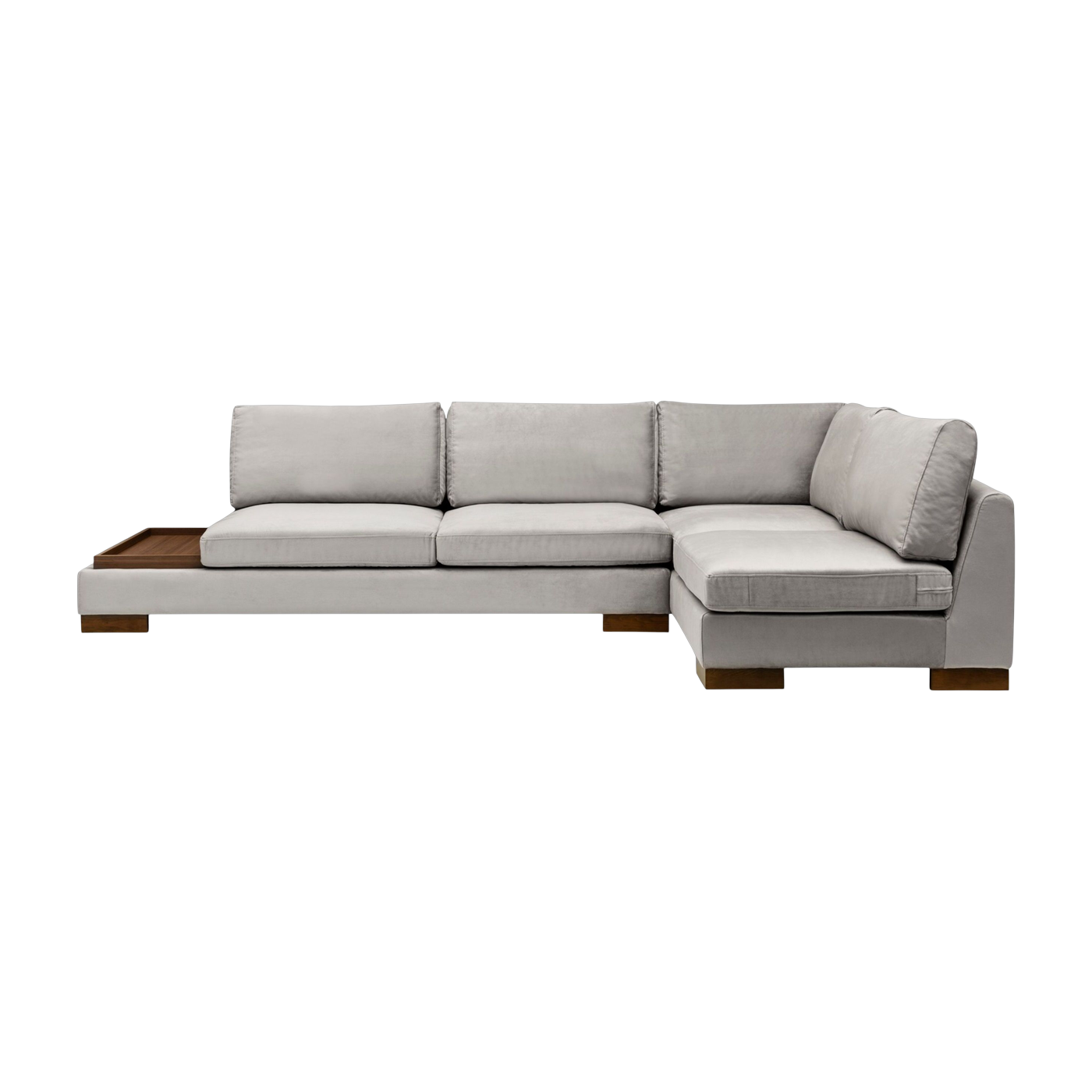 Gerades angle -Sofa aus grauem Stoff mit Hocker 193 x 313 x 97 cm Tulip Corner – Home Design