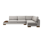 Canapé d'angle droit en tissu gris avec pouf 193x313x97cm Tulip corner - Home Design