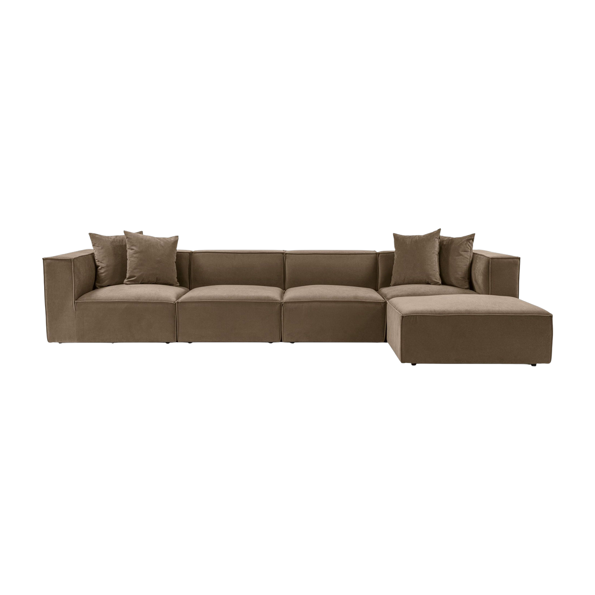 angle es Sofa aus braunem Stoff 350 x 190 x 65 cm Sora – home Design