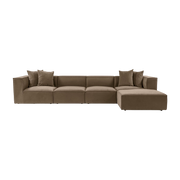 Brown fabric angle sofa 350x190x65cm Sora - home Design