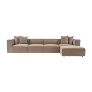 Cappuccino fabric angle al sofa 350x190x65cm Sora - home Design