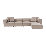 Beige fabric angle al sofa 350x190x65cm Sora - home Design