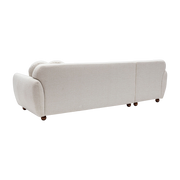 Sofa von angle, links, aus weißem Stoff, 273 x 93 x 86 cm Eddy – Home Design