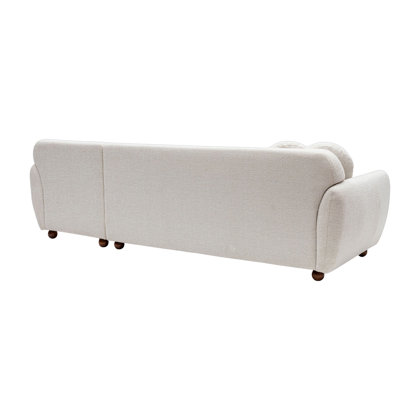 Gerades Sofa von angle, weißer Stoff, 273 x 93 x 86 cm Eddy – Home Design