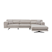 Sofá de angle o recto en tela beige 308x100x78cm Jivago - Home Design