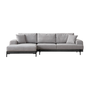 Left-hand angle sofa in gray fabric 280x98x78cm Eti - Home Design