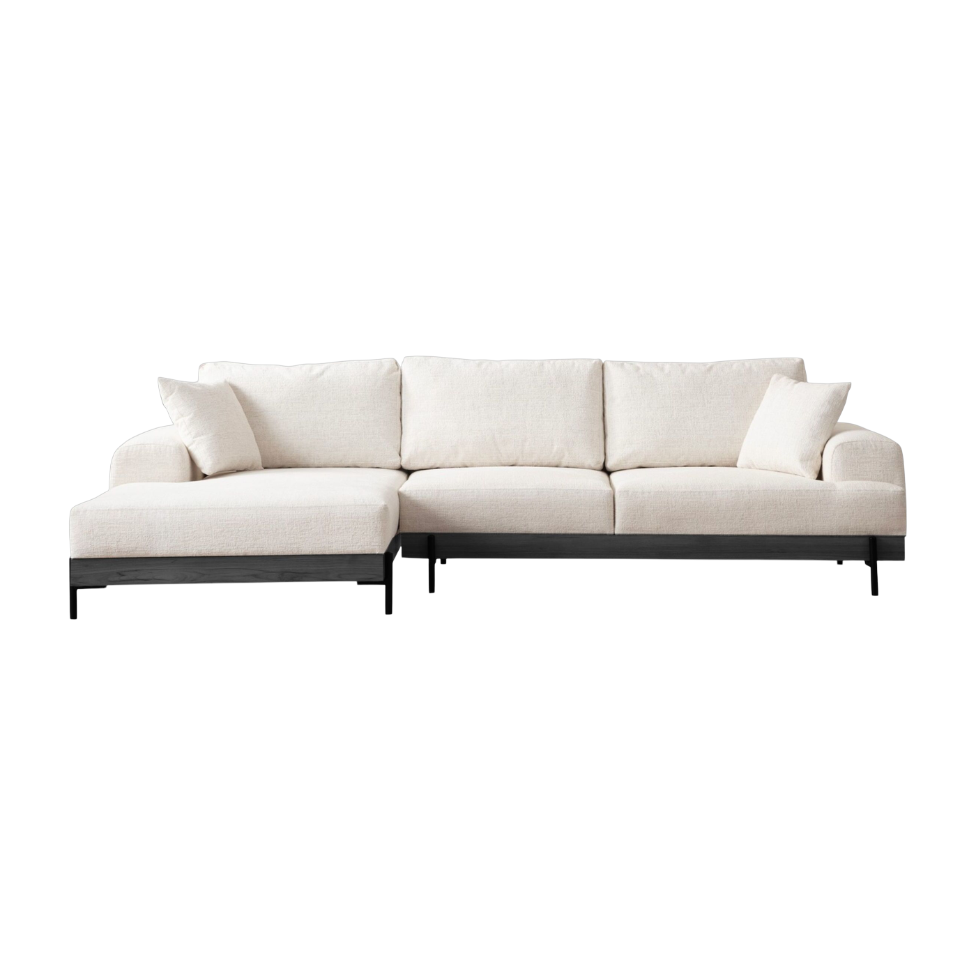 Sofa von angle, links, aus weißem Stoff, 280 x 98 x 78 cm Eti – Home Design
