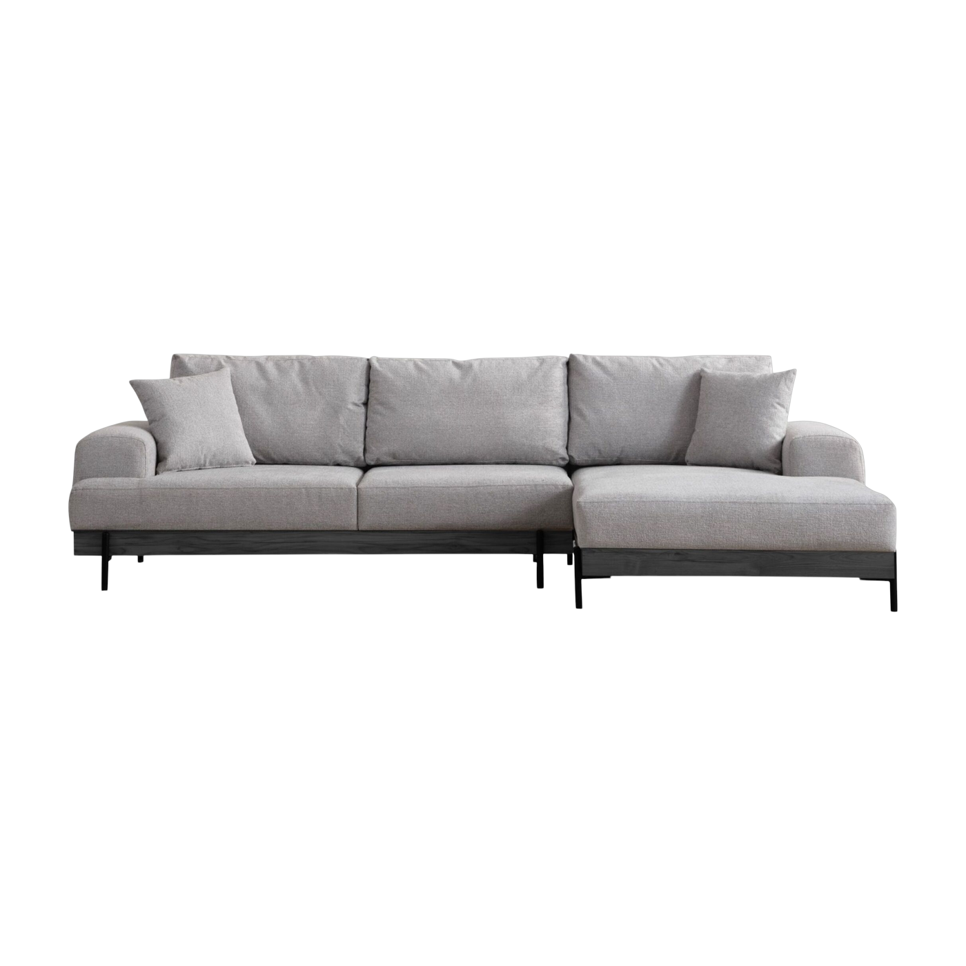 Gerades angle -Sofa aus grauem Stoff 280 x 98 x 78 cm Eti – Home Design