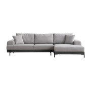 Gerades angle -Sofa aus grauem Stoff 280 x 98 x 78 cm Eti – Home Design