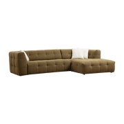 angle 's straight 3-seater sofa in khaki fabric 100x300x72cm Cady - Home Design