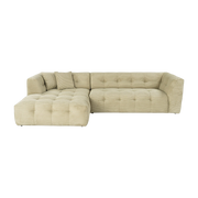 angle -left sofa in green fabric 100x300x72cm Cady - Home Design