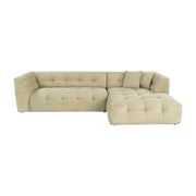 Divano angle o dritto in tessuto verde 100x300x72cm Cady - Home Design