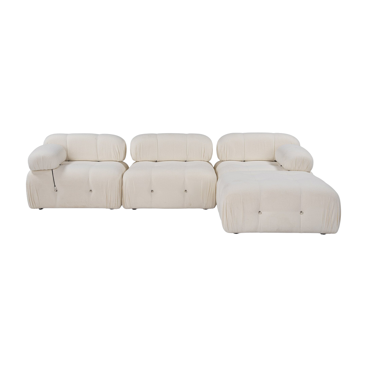 Gerades angle -Sofa aus beigem Stoff 95 x 288 x 75 cm Bubble - Home Design