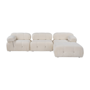 Canapé d'angle droit en tissu beige 95x288x75cm Bubble - Home Design