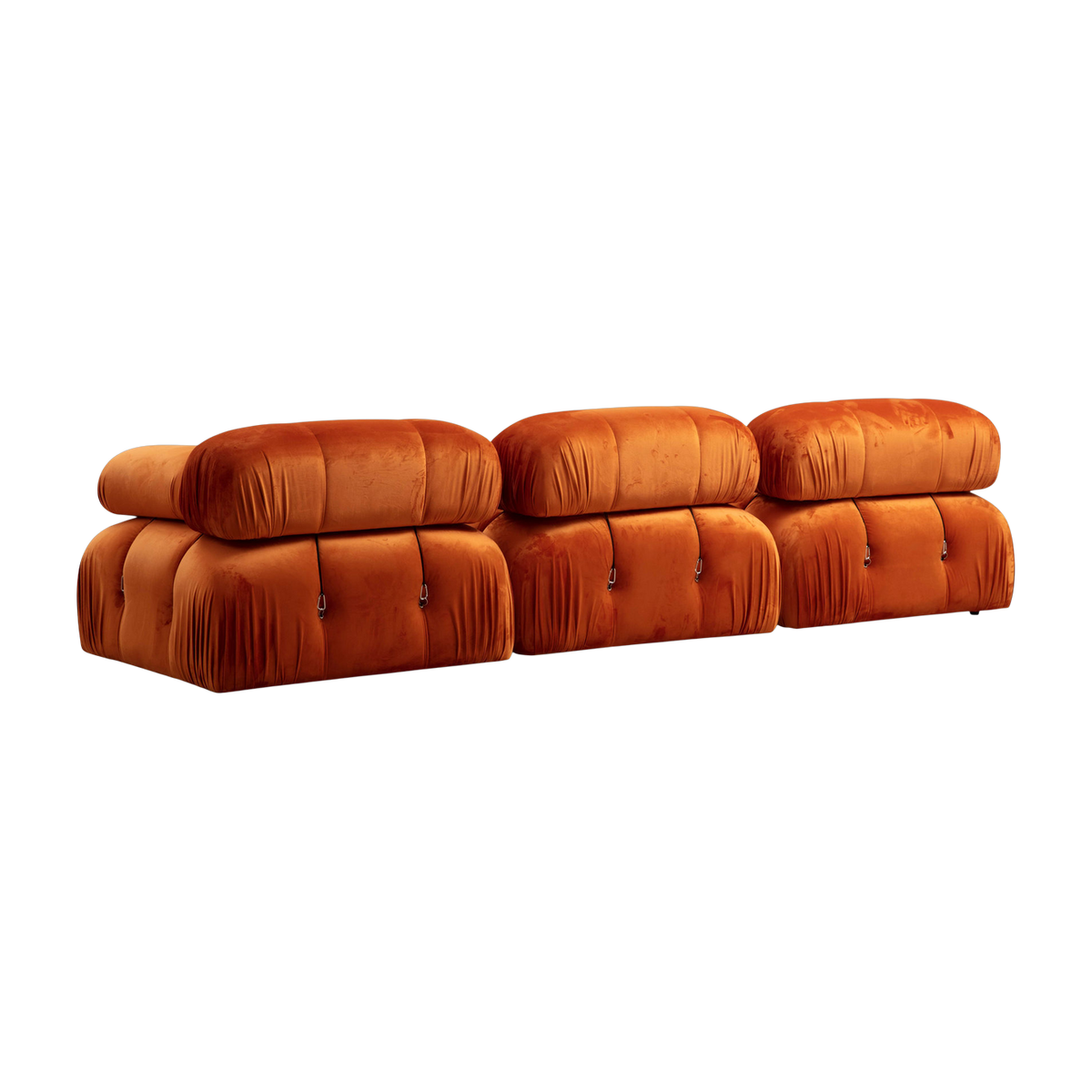Gerades angle -Sofa aus orangefarbenem Stoff 95 x 288 x 75 cm Bubble - Home Design