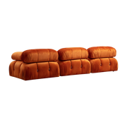 Canapé d'angle droit en tissu orange 95x288x75cm Bubble - Home Design