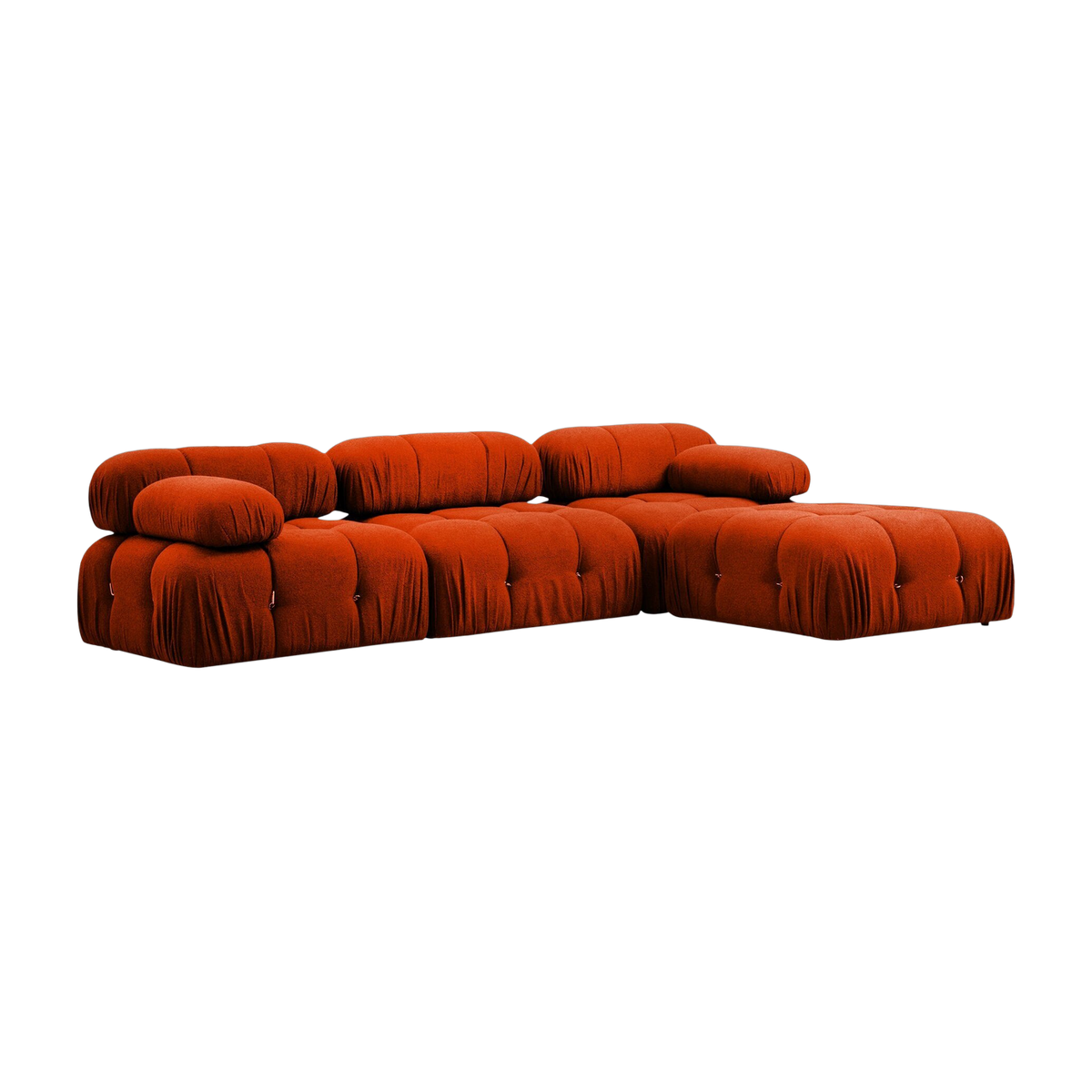 Gerades Sofa von angle, aus ziegelrotem Stoff, 95 x 288 x 75 cm Bubble - Home Design