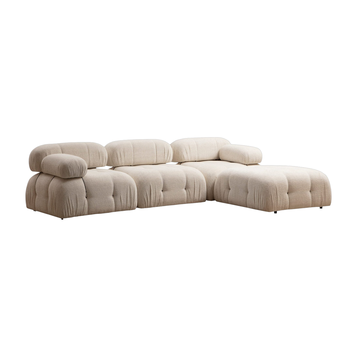 Gerades Sofa von angle, aus beigem Bouclé-Stoff, 95 x 288 x 75 cm Bubble - Home Design