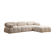 Divano angle o dritto in tessuto bouclé beige 95x288x75cm Bubble - Home Design