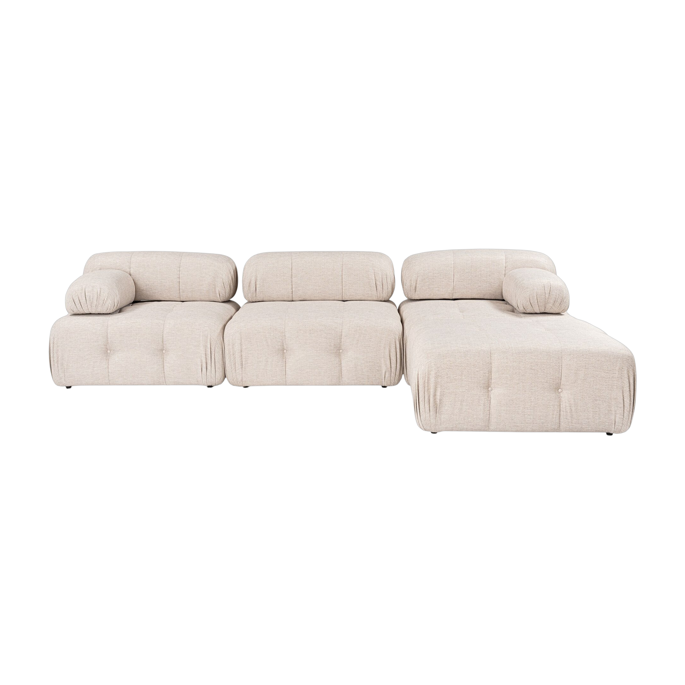 Gerades Sofa von angle mit einem beigen Stoffhocker 95 x 288 x 75 cm Bubble - Home Design