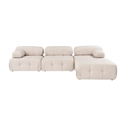 Gerades Sofa von angle mit einem beigen Stoffhocker 95 x 288 x 75 cm Bubble - Home Design