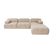Straight angle t sofa with peach fabric ottoman 95x288x75cm Bubble - Home Design