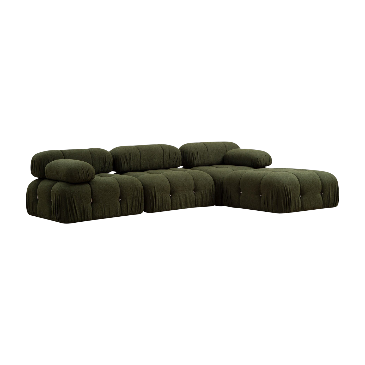 كنبة زاوية يمين من النسيج الأخضر 95x288x75 سم Bubble - Home Design
