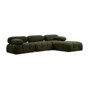 Divano angle o dritto in tessuto verde 95x288x75cm Bubble - Home Design