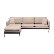 angle es Sofa links aus beigem Stoff 245 x 180 x 43 cm Reya – Home Design
