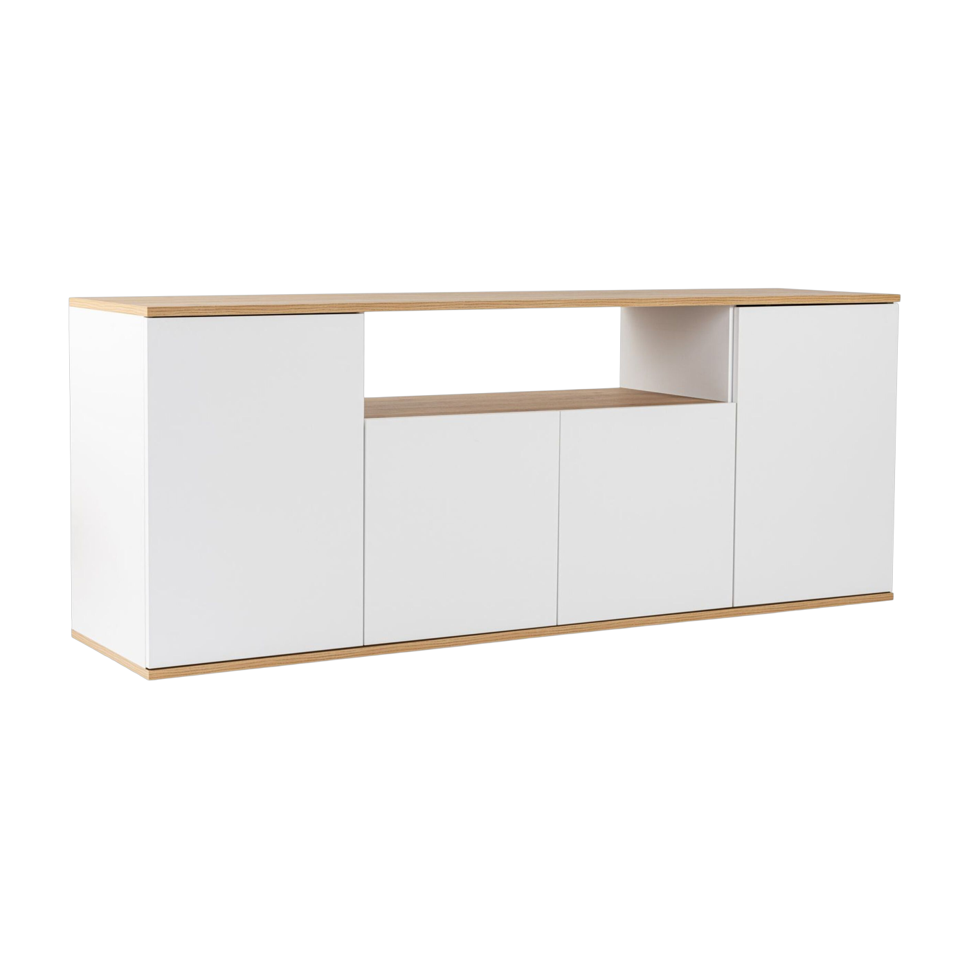 Aparador de madera blanco y beige 180 x 44, 5 x 75 cm Arista - Home Design