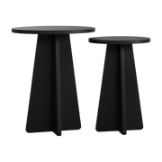 Mesas auxiliares de madera negra Mushroom - Home Design
