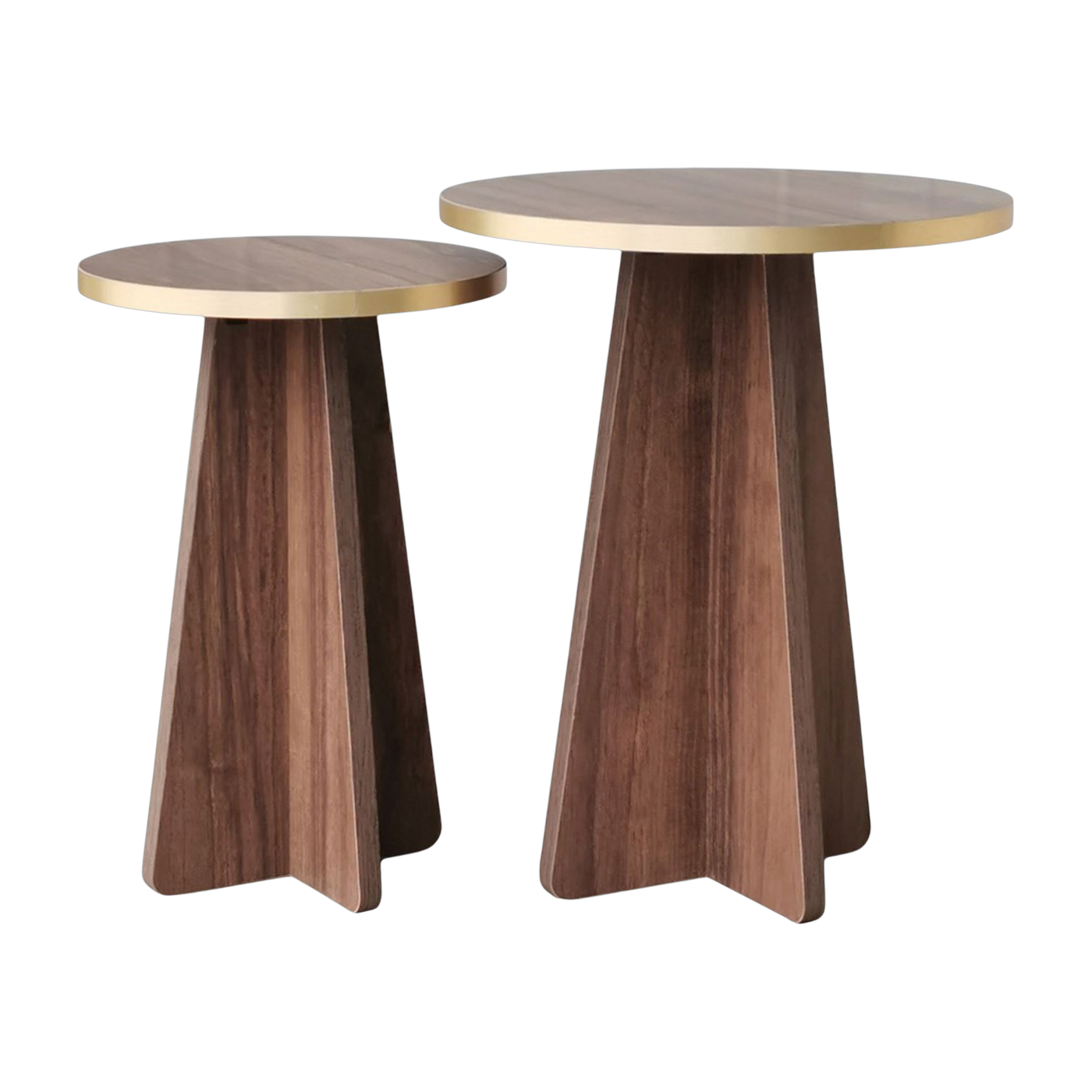Tavolini in legno marrone scuro e oro Mushroom - Home Design