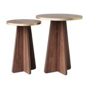 Tavolini in legno marrone scuro e oro Mushroom - Home Design