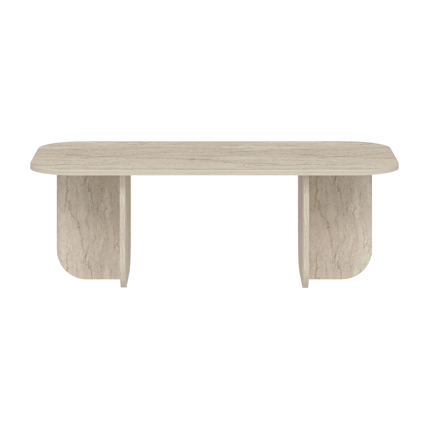 Table basse en effet travertin 120x60x41,4cm Becaj - Home Design