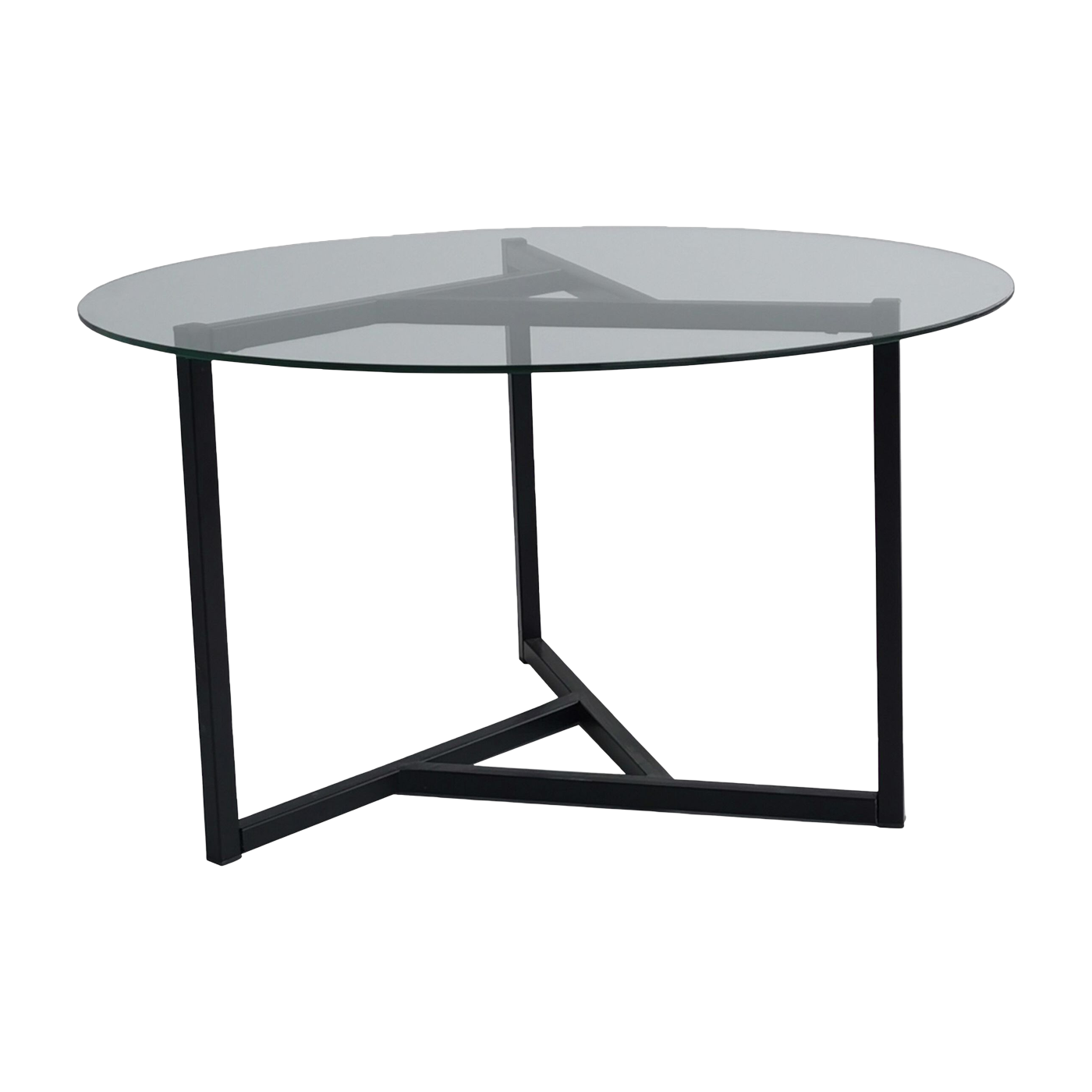 Couchtisch aus Glas und Stahlfuß 75 x 42 cm Temperli – Home Design