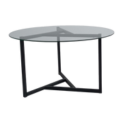 Couchtisch aus Glas und Stahlfuß 75 x 42 cm Temperli – Home Design