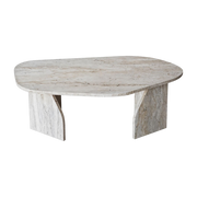 Travertine-effect coffee table 100x60x35cm Rock - Home Design