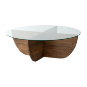 Table basse en bois et verre 90x30cm Lily - Home Design
