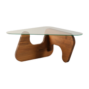 Mesa de centro de madera y cristal 66 x 86 x 36 cm Freya - Home Design