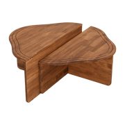 Mesa de centro asimétrica de madera 90x40x45cm Altopiano - Home Design