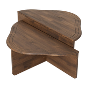 Table basse assymétrique en bois foncé 90x40x45cm Altopiano - Home Design